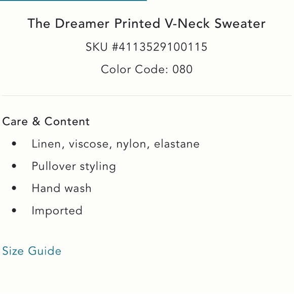 Anthropologie Waffle Floral V Neck - Picture 4 of 4